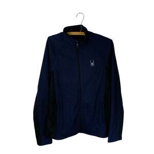 Casual Outdoor Fleece Jacket Spyder Navy Black Size M